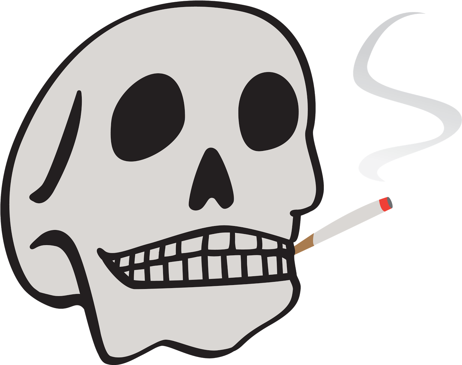 Skull Clipart Smokey - Face Smoke Cartoon (1600x1298)