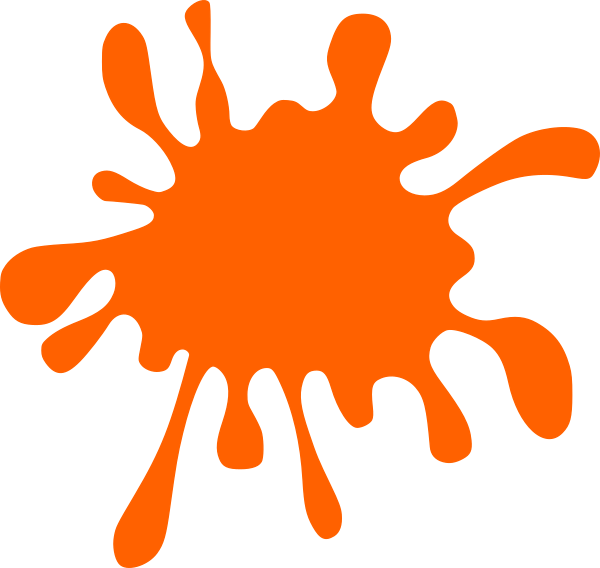 Orange Splatter Clip Art At Clker - Orange Paint Splatter Clip Art (600x568)