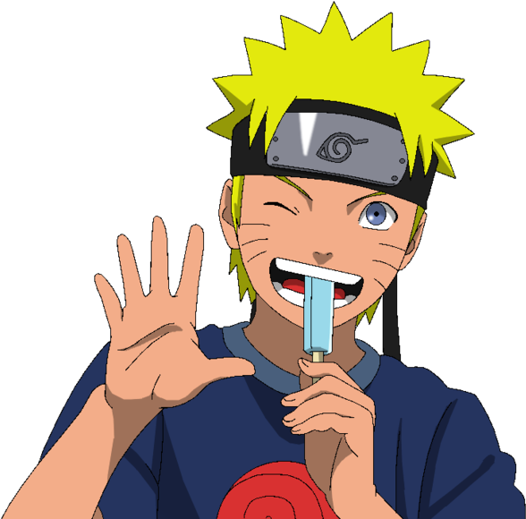 Naruto Eating Icecream - Naruto Comiendo (600x585)