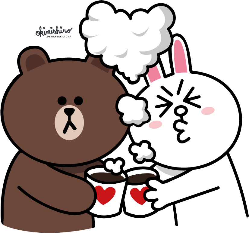 [vector] Line Brown And Cony By Okinishiro - Line Cony Brown (919x841)