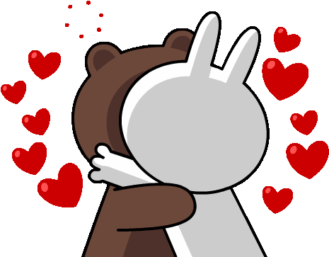 Brown & Cony's Big Love Stickers - Rabbit (480x480)