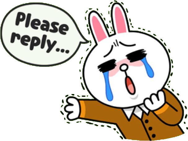 Teary Cony Pleading Brown To "please Reply" - Please Stickers (640x513)