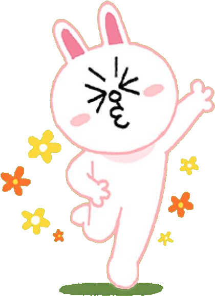 Pouty Cony Plays In The Garden - Cartoon (459x640)
