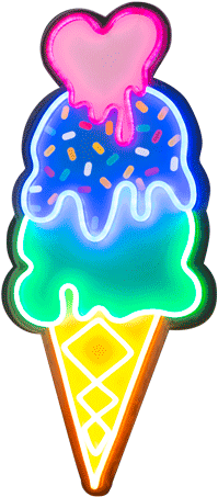 Neon Clipart Transparent - Ice Cream (500x500)