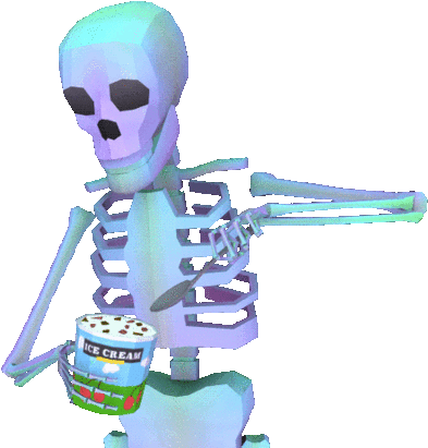 Animated Gif Transparent, Ice Cream, Frozen, Free Download - John Karel Skeleton Gif (480x480)
