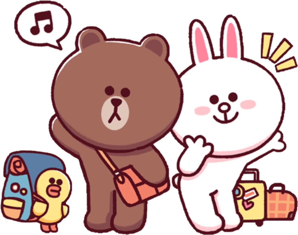 Linecharacter Brown Cony Sally Line Travel Traveling - Line Comic Theme (1080x876)