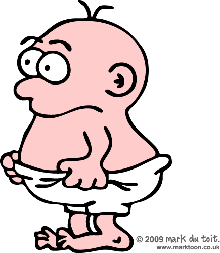 Boy Throwing Up In Toilet Clipart - Cartoon Man In Diaper (435x500)