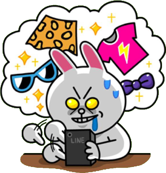 Cony Addicted To Online Shopping - Line Sticker Cony Shopping (640x640)
