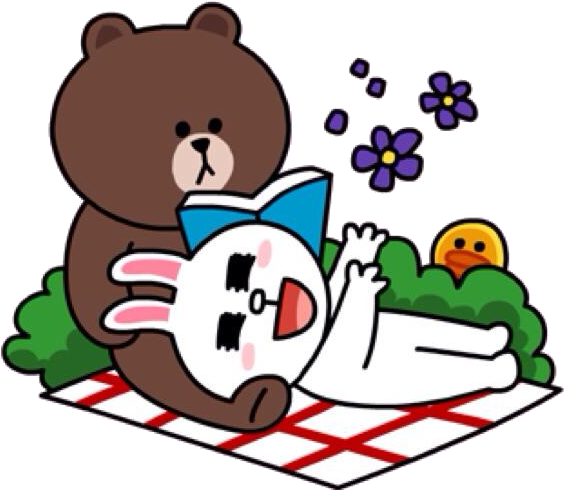 Line Sticker - Line Character Brown And Cony (640x508)
