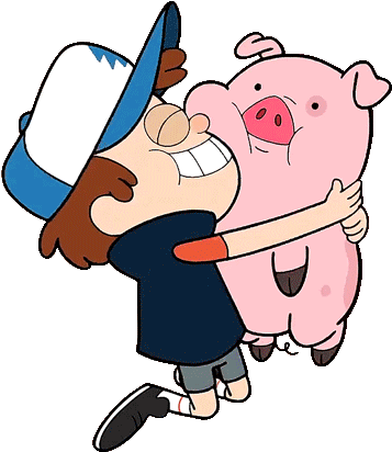 Hug Gif Stickers - Gravity Falls Dipper And Waddles (480x419)