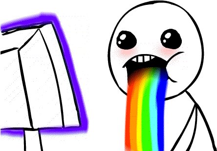 Throwing Up Rai Unicorn Puking Rainbow Gif - Puke Rainbow Gif (500x382)