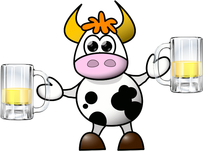 Beef N Beer - Cow Cartoon (704x518)