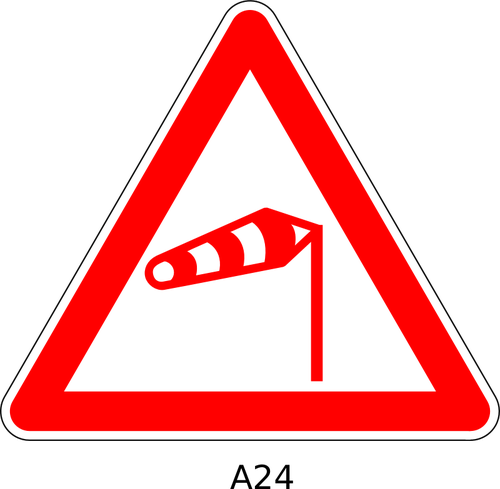 Vector Clip Art Of Strong Winds Triangular Road Sign - Segnali Di Pericolo Aereo (500x489)