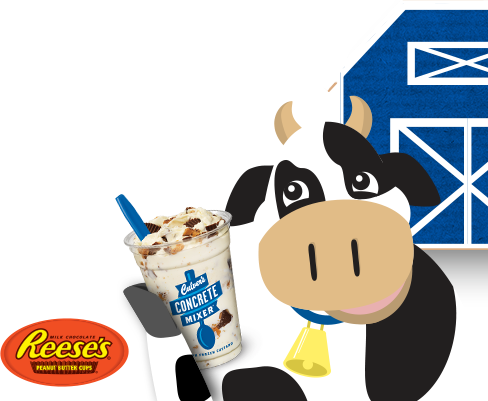 Cow With A Vanilla Fresh Frozen Custard Reese's Peanut - Reese's Peanut Butter Cups (488x401)