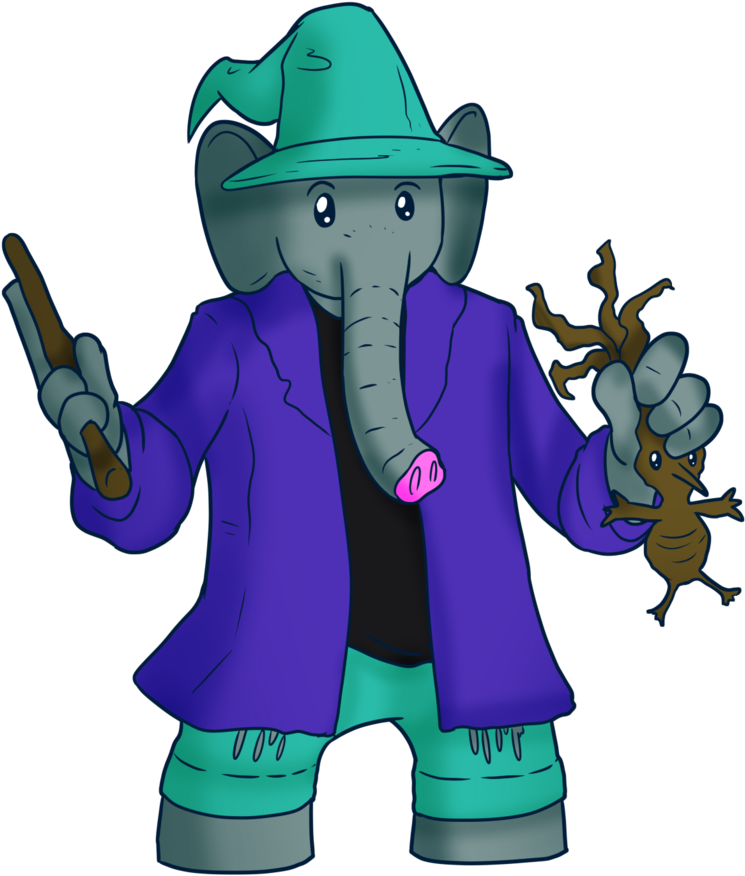 Mage Elephant By Memoski - Cartoon (894x894)