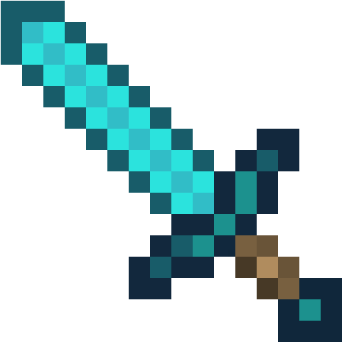 Diamond Sword - Minecraft Diamond Sword Png (540x520)