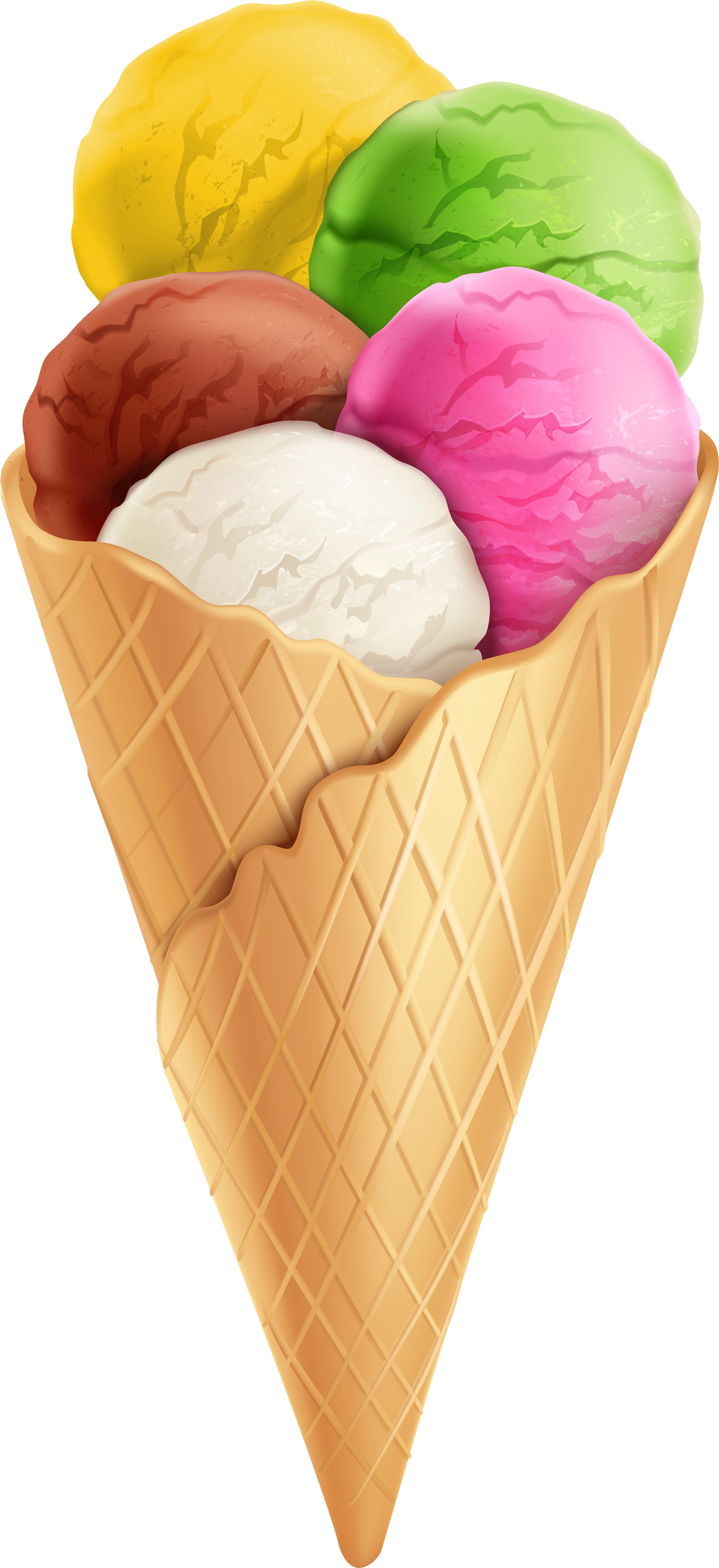 Ice Cream Cone Chocolate Ice Cream Neapolitan Ice Cream - Clip Art (3670x8000)