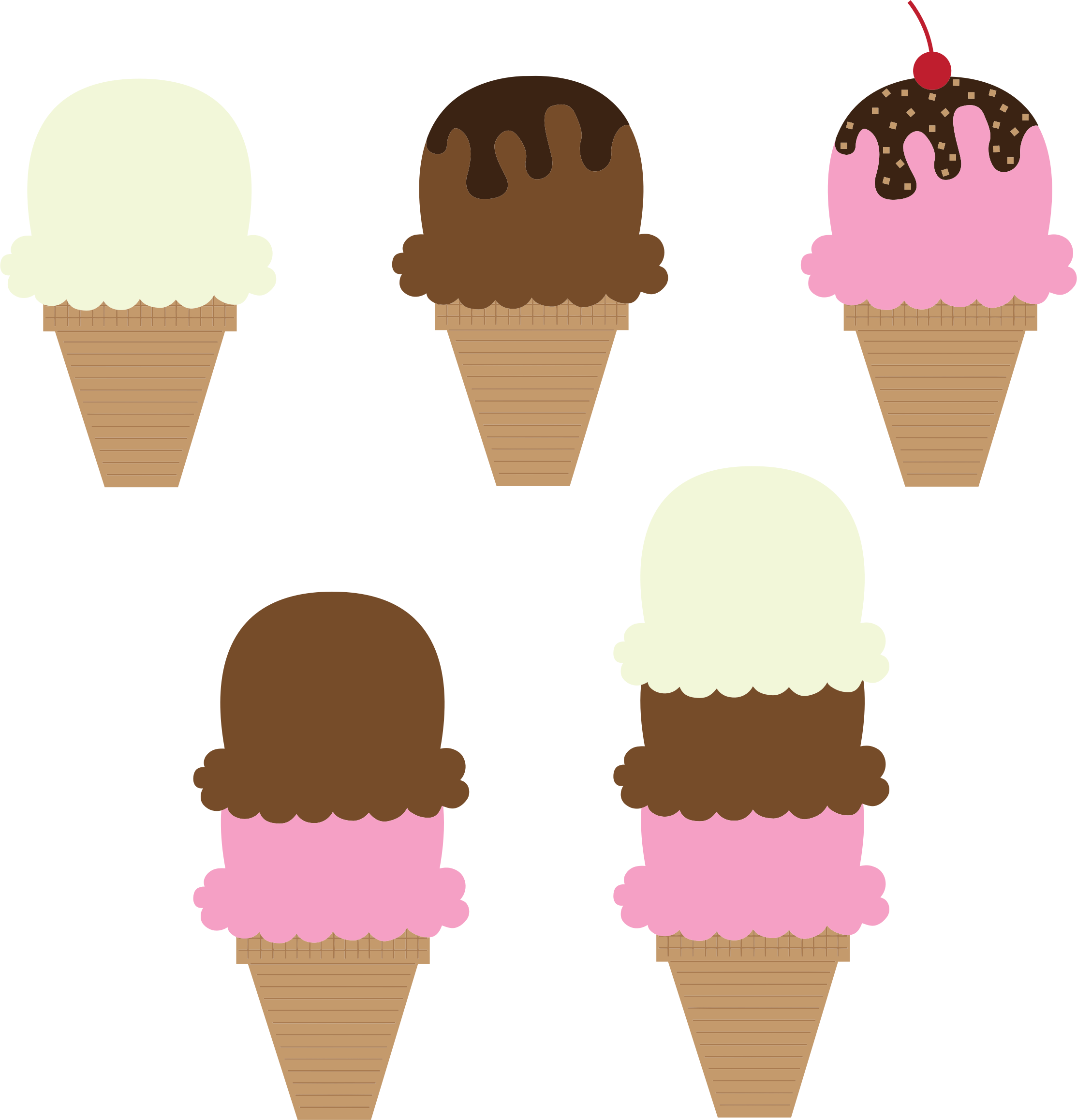 Big Image - Ice Cream Cones Clipart (2227x2315)
