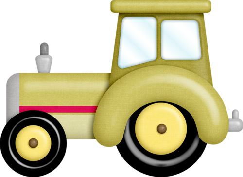 Animales De La Granja - Yellow Tractor Clip (500x363)