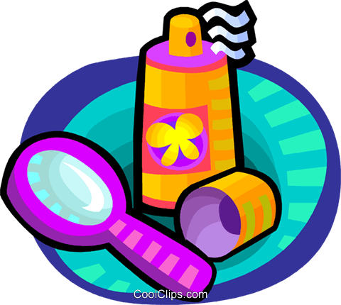 Hair Spray And A Mirror Royalty Free Vector Clip Art - Hair Spray And A Mirror Royalty Free Vector Clip Art (480x430)