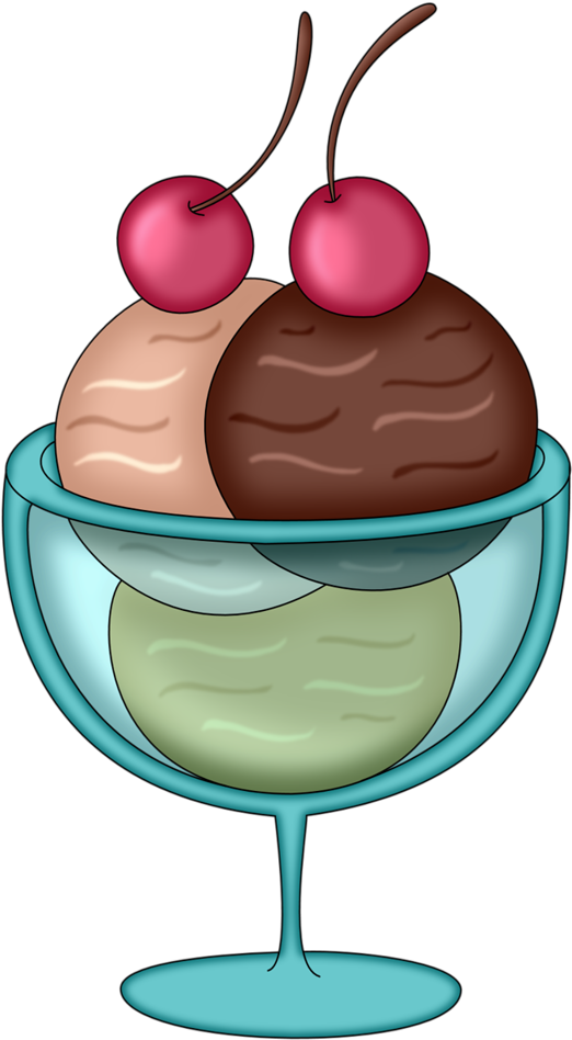 Ice Cream°• - ‿✿⁀ - Cartoon Glass Of Ice Cream Png (581x1024)