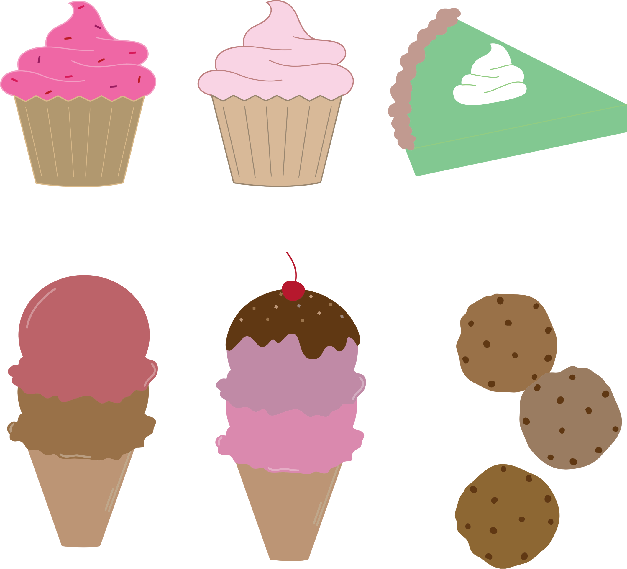 Montage - Ice Cream And Cookies Clipart (2126x1929)