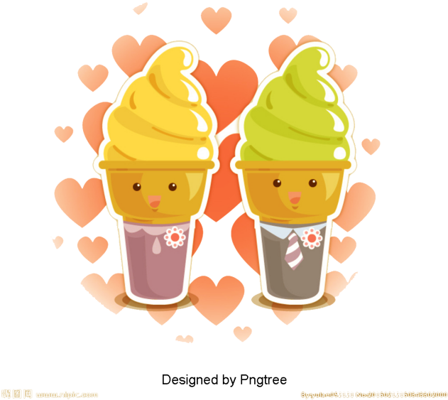 Cartoon Ice Cream Dessert حر Png و Psd - Soft Ice Cream Illustration Png (640x640)