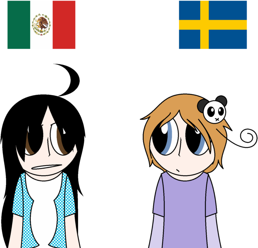 Mexican Girl And Swedish Boy By Xxxangelkittyxxx - Cartoon (885x903)