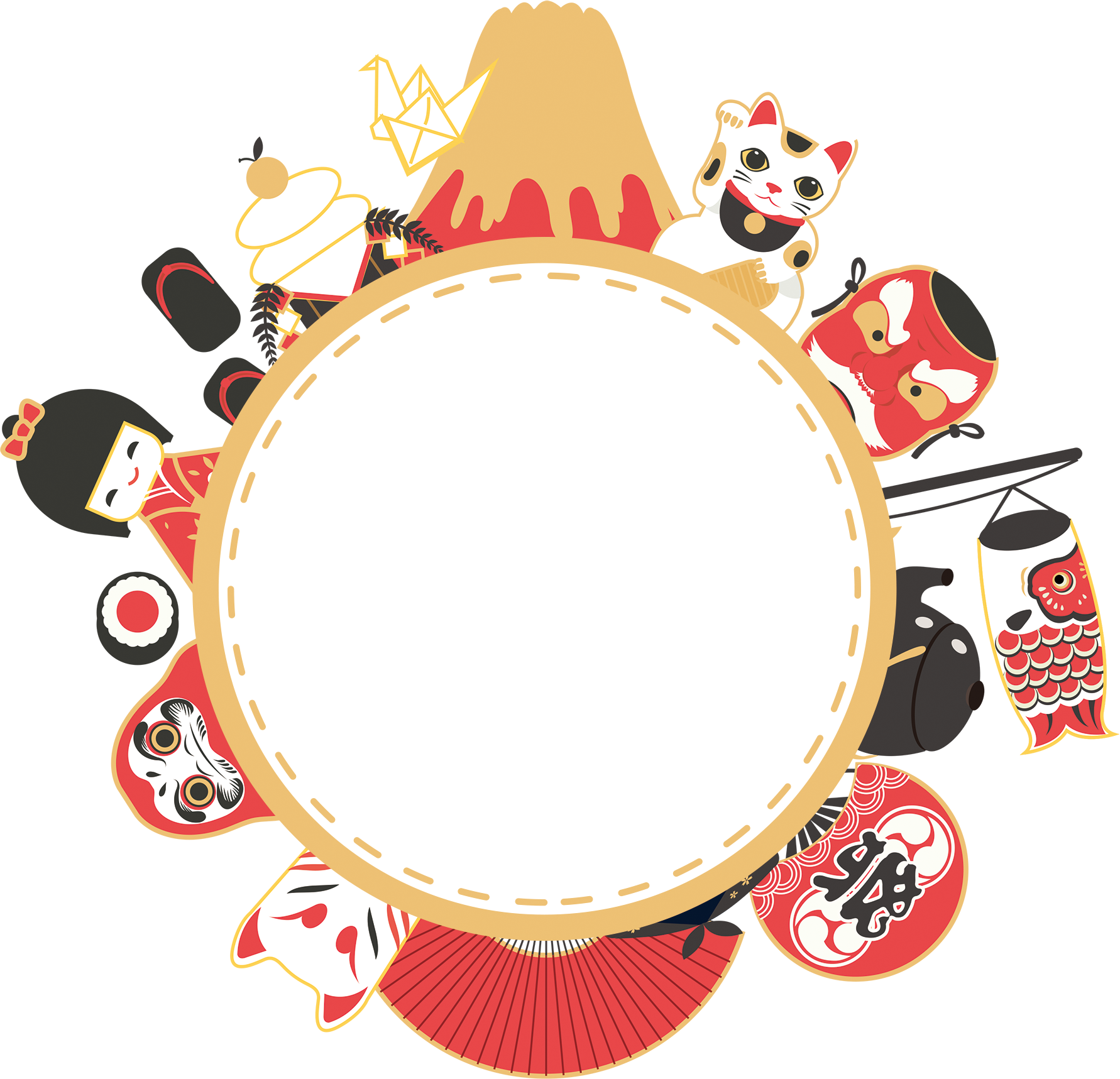 Japanese Element Decoration - Japanese Decoration Png (1782x1717)