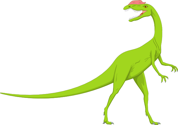 Green And Pink Long Neck Dinosaur Clip Art - Long Neck Dinosaur Small (600x424)