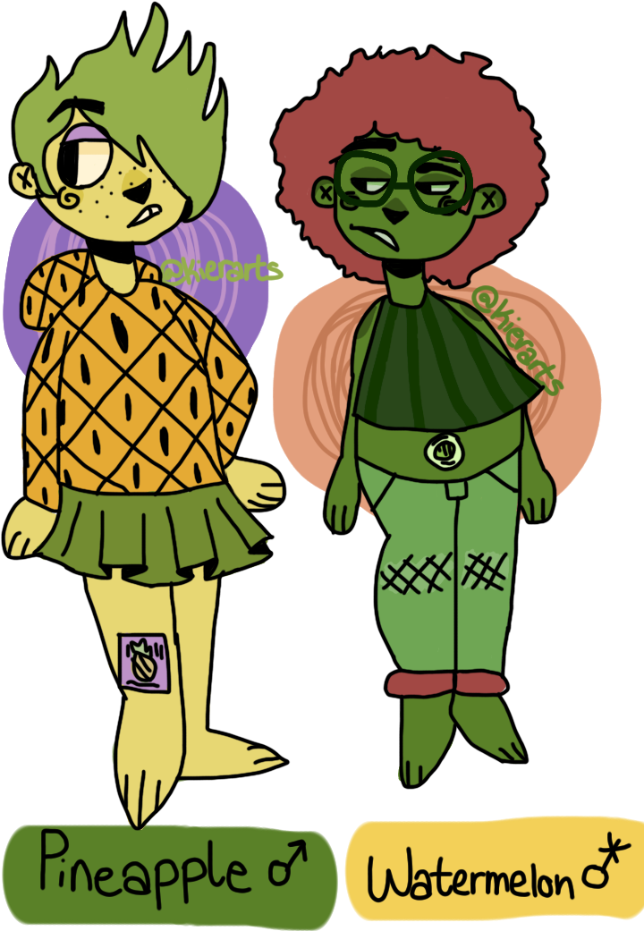 My Ocs Oc Ocs Fruit Banana Strawberry Kiwi Apple Pineapple - Cartoon (768x1280)