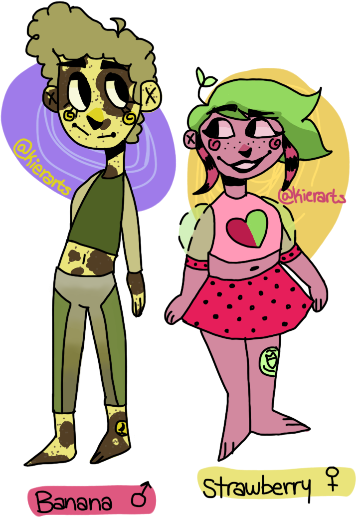 My Ocs Oc Ocs Fruit Banana Strawberry Kiwi Apple Pineapple - Cartoon (768x1280)