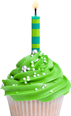 Green Birthday - Birthday Cupcake Transparent (300x492)