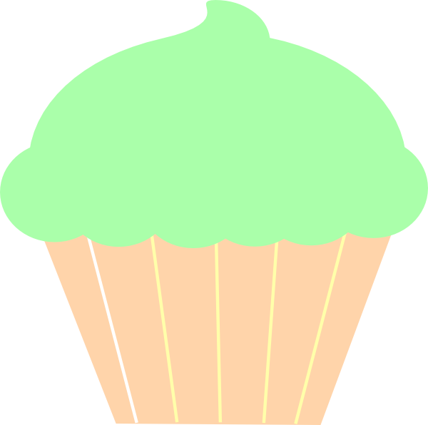 Ice Cream Cones Green Clip Art - Cupcake (600x596)