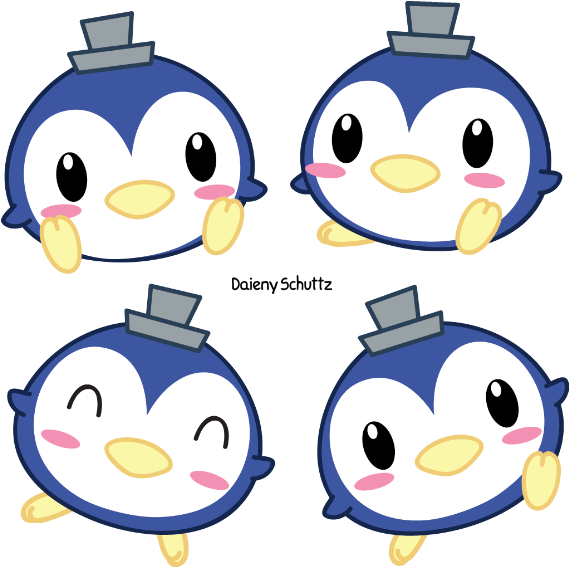Adorable Penguin By Daieny - Cartoon (599x600)