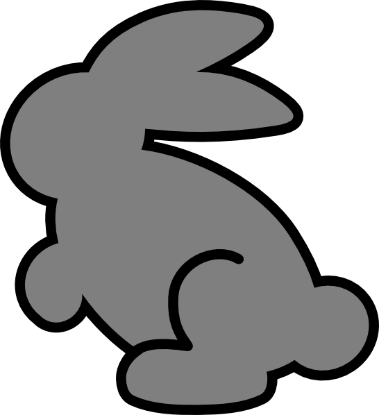 Grey Rabbit Clipart 6 By Janet - Grey Bunny Clipart (546x598)
