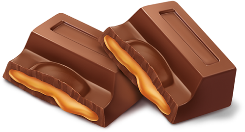 Illustration Of Piece Tablet Chocolate Filled Caramel - Filled Chocolate Tablet (600x412)