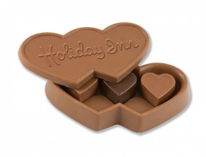 Custom Triple Chocolate Heart Box W/ Stock Chocolate - Imprinted Chocolate Candy Heart Box With Heart Truffles (700x700)