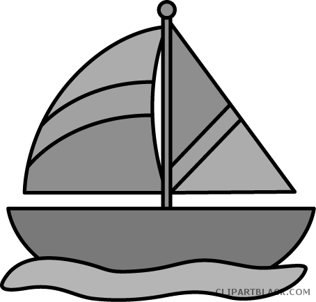Sailboat Transportation Free Black White Clipart Images - Boat Clipart Black And White (454x435)