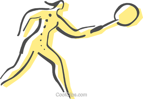 Badminton Player Royalty Free Vector Clip Art Illustration - Badminton (480x334)