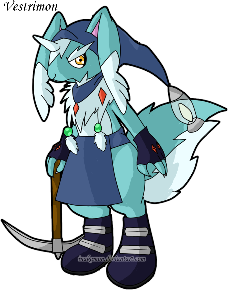 Vestrimon Cardinal Digimon Of The West Edited Vers - Cartoon (800x986)