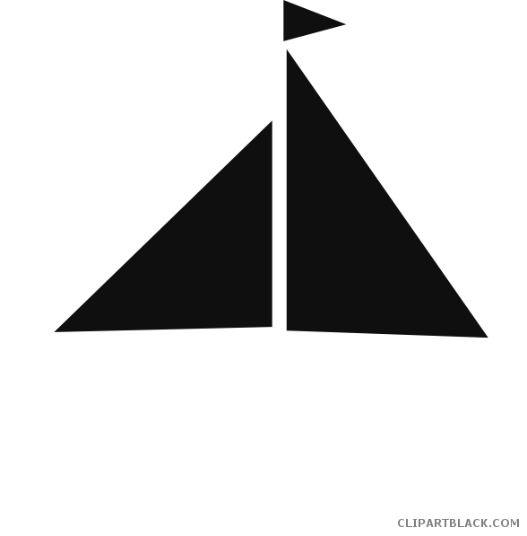 Grayscale Sailboat Transportation Free Black White - Triangle (588x597)