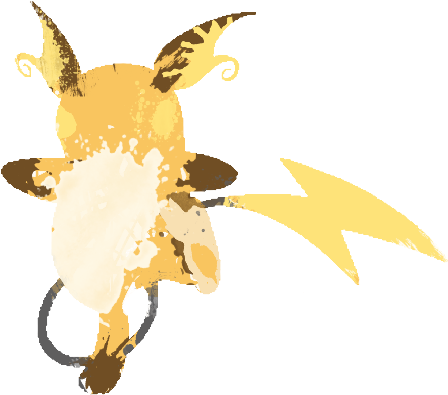 Raichu Paint Splatter Graphics By Hollyshobbies - Pokemon Paint Splatter (930x858)