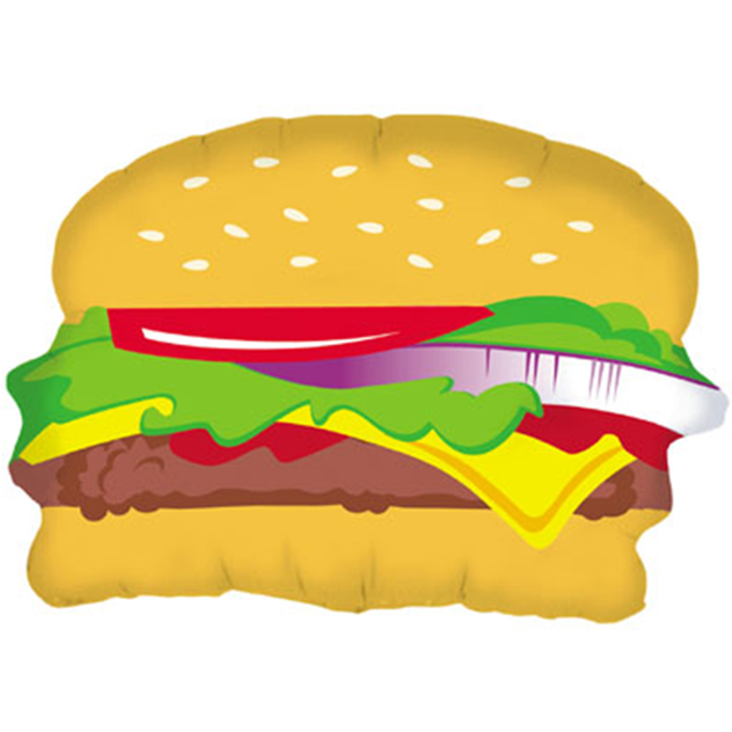 Giant Hamburger Foil Balloon - Betallic 15462 Hamburger Shape Foil Flat Balloon, 28" (1024x1024)