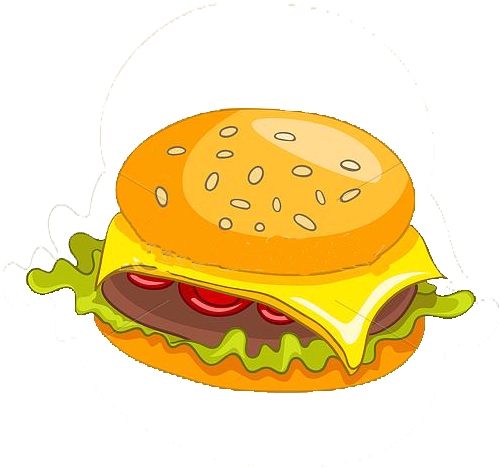 Hamburger Cheeseburger Fast Food Cartoon - Hamburguesa De Queso Dibujo -  (500x500) Png Clipart Download