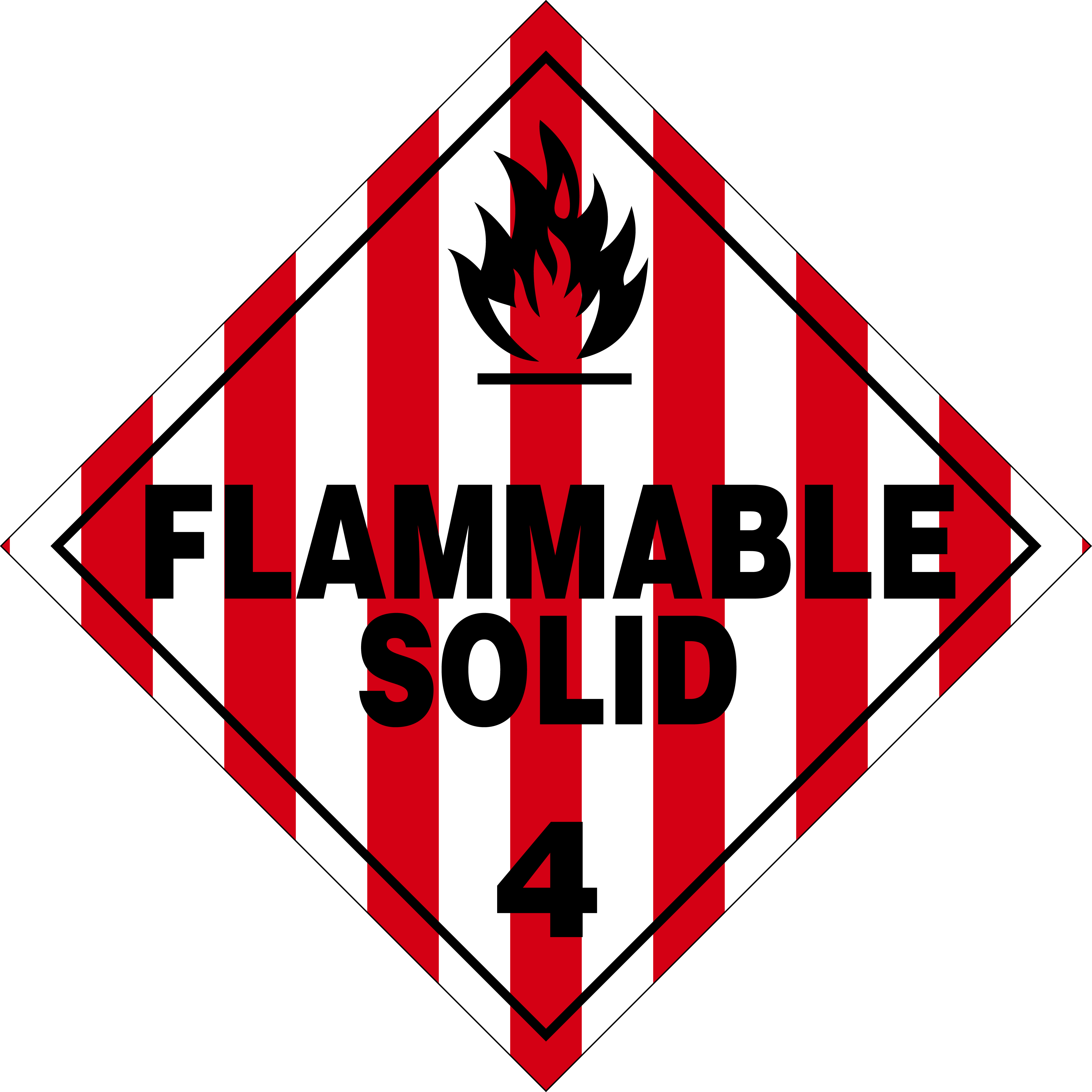 Photos Of Hazmat Symbols Clip Art Medium Size - Flammable Solid 4.1 Placard (4582x4582)