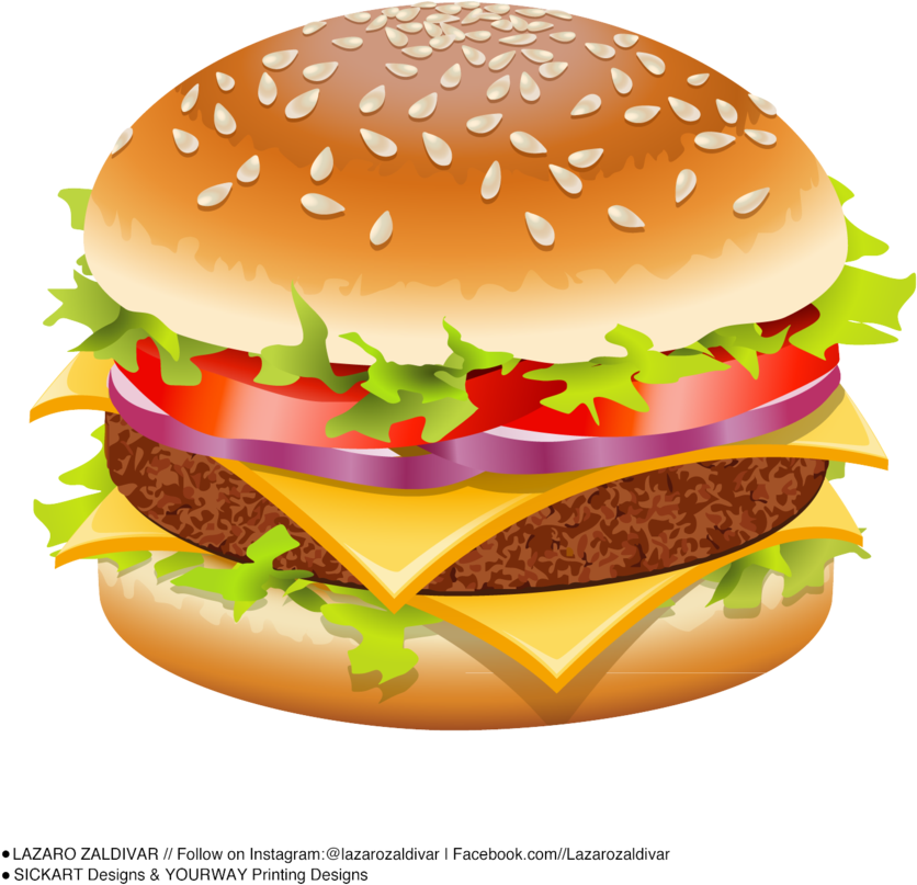 Hamburger By Sickartdesigns Hamburger By Sickartdesigns - Transparent Background Burger Clipart (894x894)