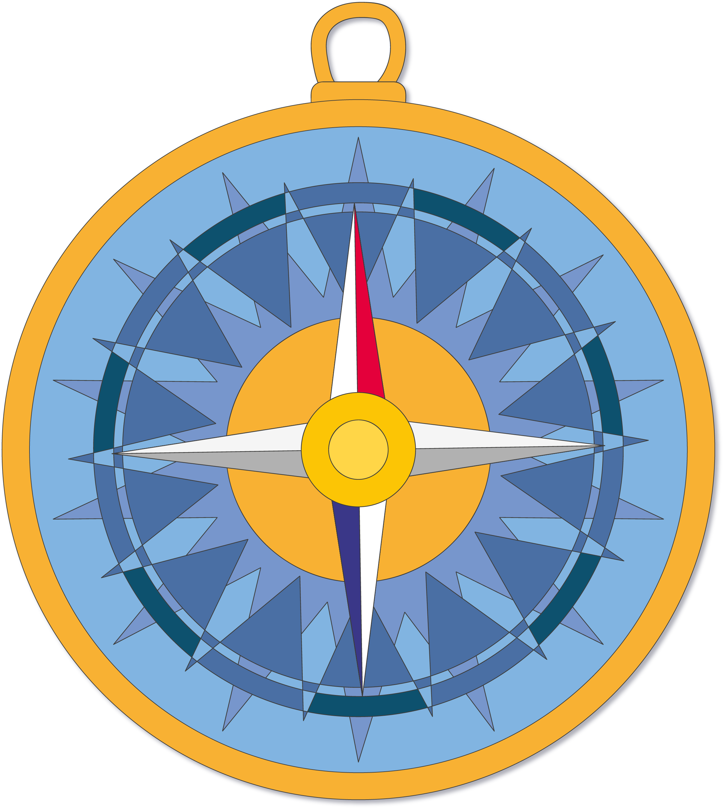 Compass Cartoon Drawing - Transparent Cartoon Compass (2336x2608)