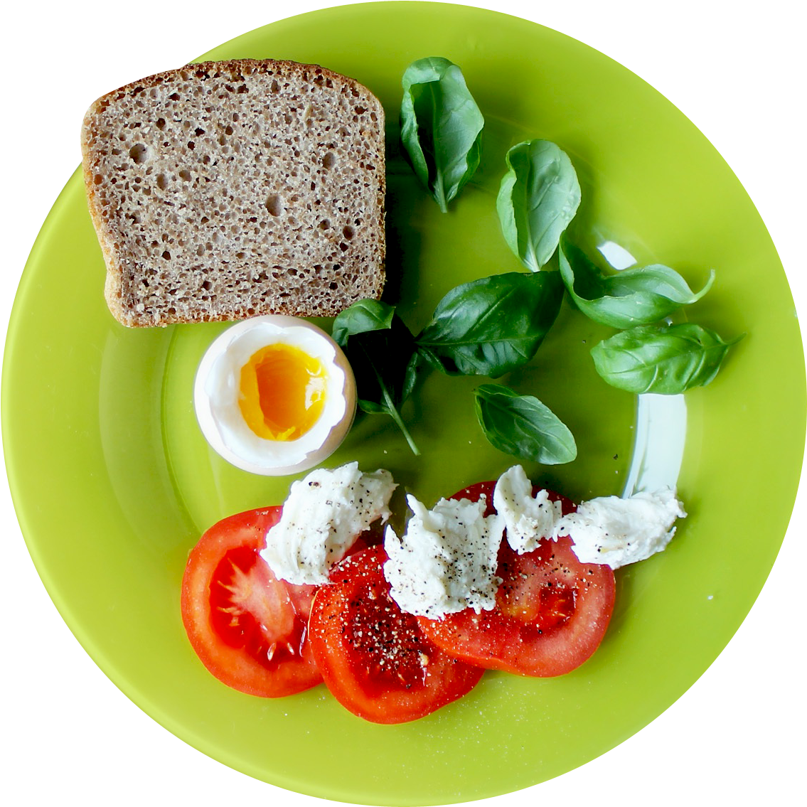 Free Healthy Breakfast Clipart - Food On Plate Top View (1242x1230)