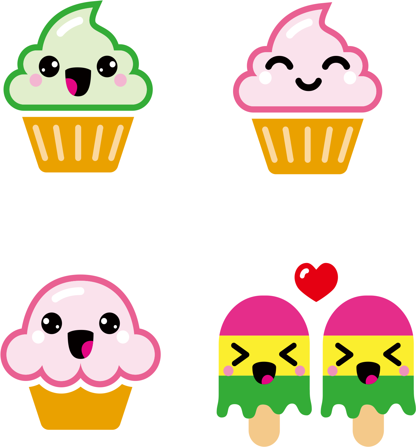 食物卡通甜点冰淇淋 - Ice Cream (1584x1798)